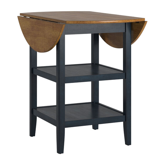 Caroline Blue Two-Tone Side Drop Leaf Round Counter Height Table, image 2