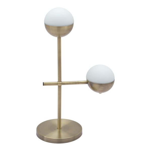 Waterloo White and Brushed Bronze Two-Light Table Lamp, image 4
