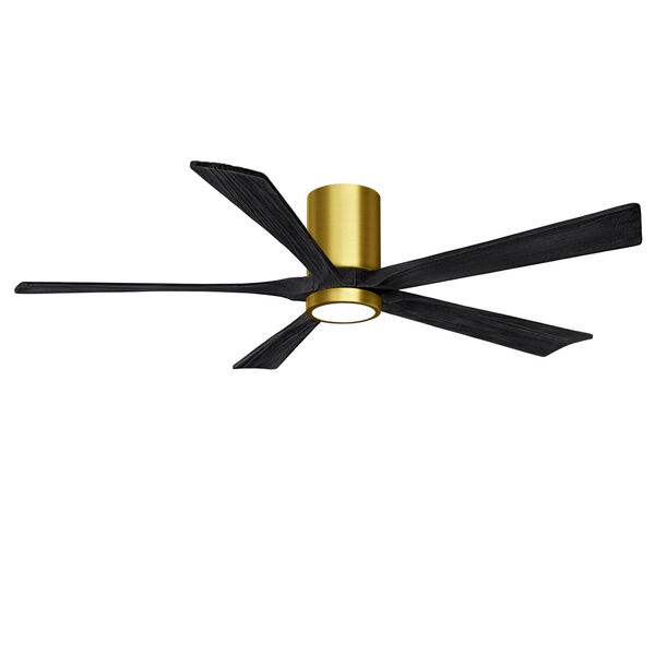 Irene-5HLK Brushed Brass and Matte Black 60-Inch Ceiling Fan with LED Light Kit, image 1