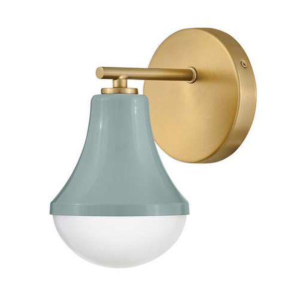 Haddie Seafoam Lacquered Brass LED Bath Vanity, image 1