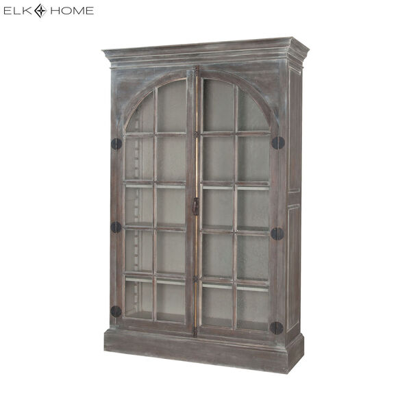 Manor Waterfront Grey Stain Arched Door Display Cabinet, image 4