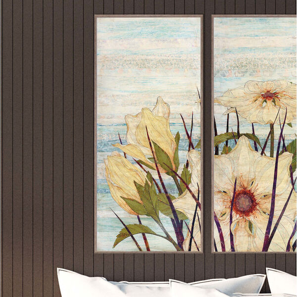 Tower Flowers I Blue 17 x 37 Inch Floral and Botanical Wall Art, image 1