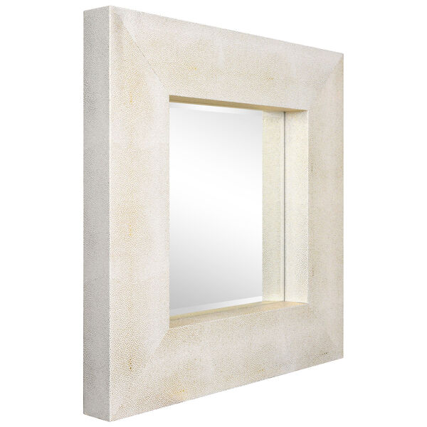 Shagreen White 30 x 30-Inch Beveled Wall Mirror, image 2