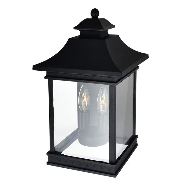 Cleveland Black Two-Light 15-Inch Outdoor Wall Light, image 3