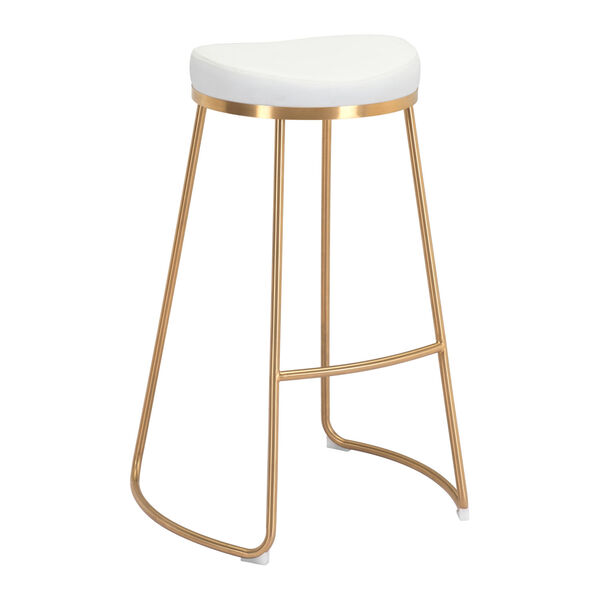 Bree White and Gold Barstool, image 1