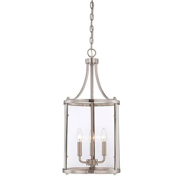 Selby Brushed Nickel and Pewter Three-Light Pendant, image 1