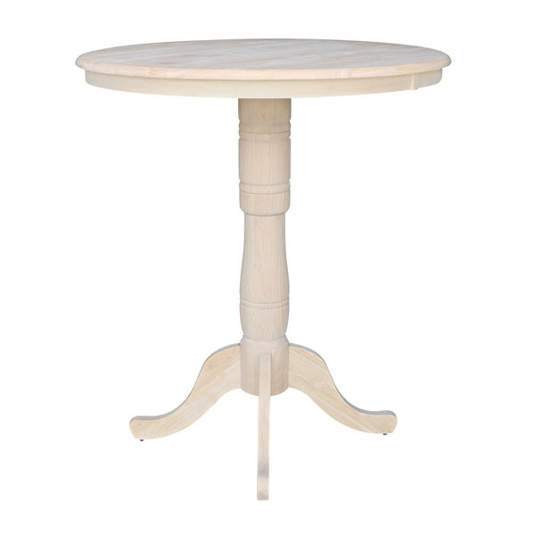 Unfinished 36-Inch Round Pedestal Bar Height Table, image 3