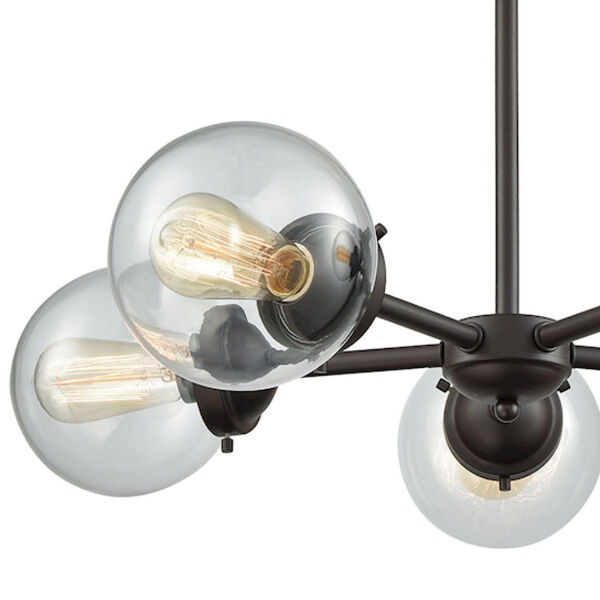 Beckett Oil Rubbed Bronze Five-Light Chandelier with Clear Glass Shade, image 2