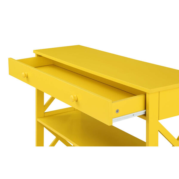 Oxford Yellow One Drawer Console Table with Shelves, image 4