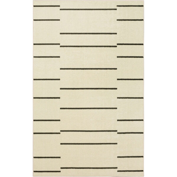 Kenza Ivory Linen Striped Area Rug, image 1