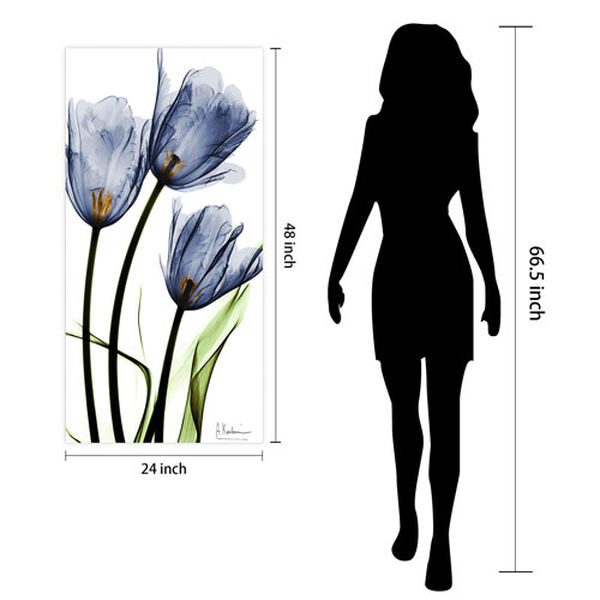 Blue Tulips 48-Inch Frameless Free Floating Tempered Glass Graphic Wall Art, image 6