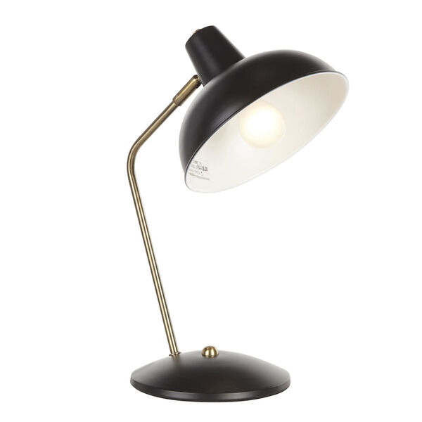 Darby Black and Gold One-Light Table Lamp with Dome Shade, image 2