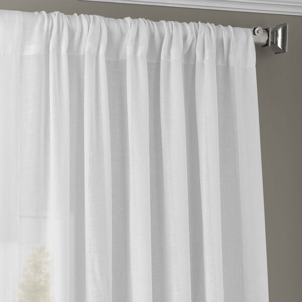 White Orchid Faux Linen Sheer Single Panel Curtain 50 x 108, image 3