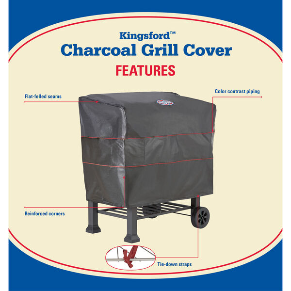 Kingsford Black 24-Inch Charcoal Grill Cover, image 3