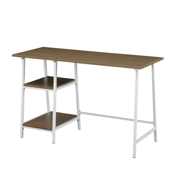 Design2Go Driftwood and White Wood Metal Desk, image 2