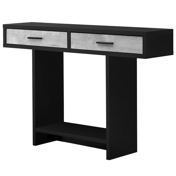 Black and Gray Reclaimed Wood Rectangular Accent Table, image 1