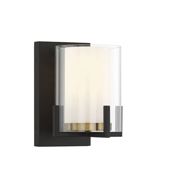 Eaton Matte Black and Warm Brass One-Light Wall Sconce, image 4