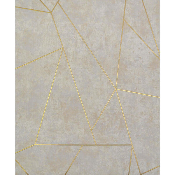 Antonina Vella Modern Metals Nazca Neutral and Gold Wallpaper - SAMPLE SWATCH ONLY, image 1