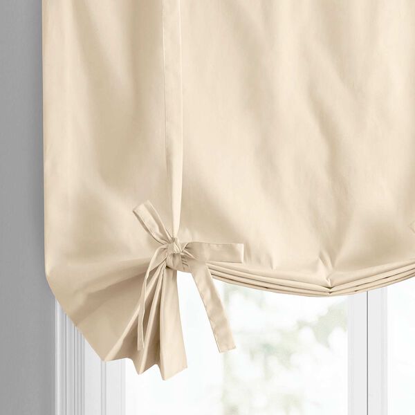 English Cream Solid Cotton Tie-Up Window Shade Single Panel, image 6