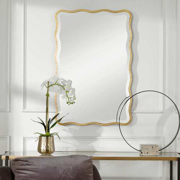 Aneta Gold Scalloped 24 x 36-Inch Wall Mirror, image 3