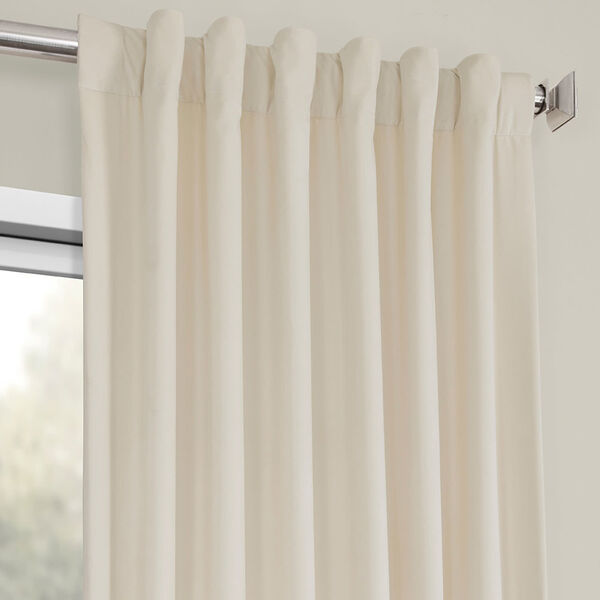 Ivory Heritage Plush Velvet Curtain Single Panel, image 4