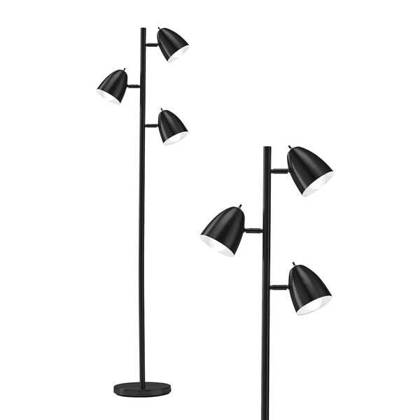 Jacob Black Three-Light LED Floor Lamp, image 1
