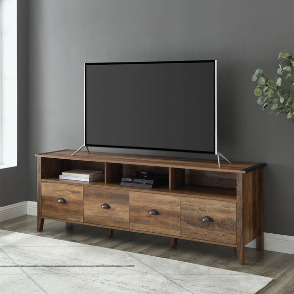Clair Rustic Oak TV Stand with Four Drawers, image 3