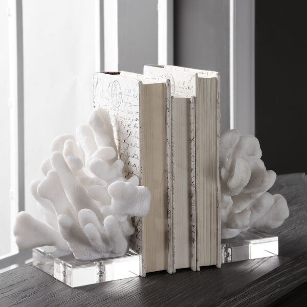 Charbel White Bookends, Set of 2, image 2