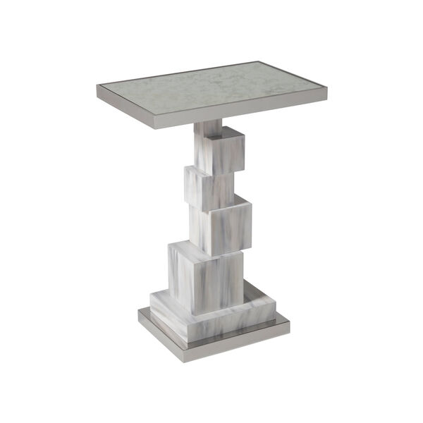 Signature Designs White and Light Gray Touche Rectangle Spot Table, image 1