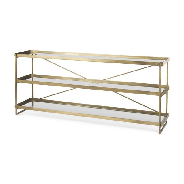 Trey Gold Metal with Glass Console Table, image 1