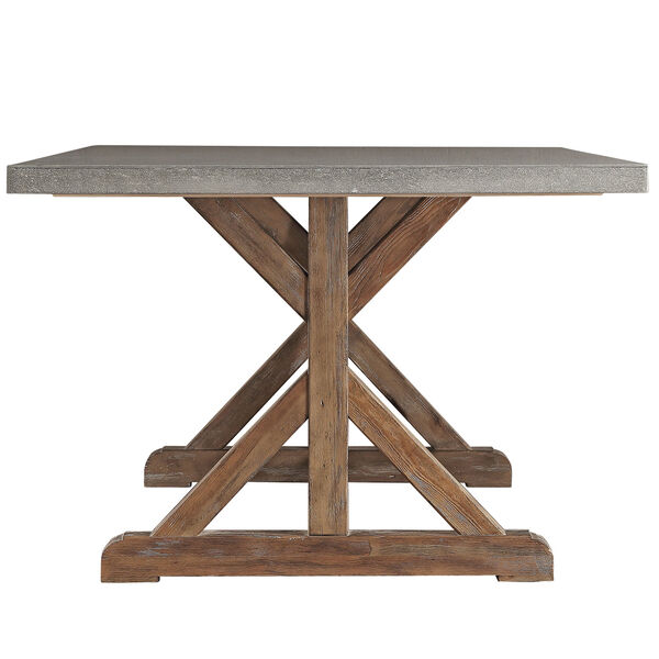 Ellary Rustic Pine Concrete-Topped Trestle Base Dining Table, image 3