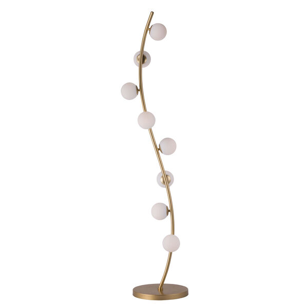 Rover Metallic Gold Eight-Light LED Floor Lamp With Matte White Glass, image 1