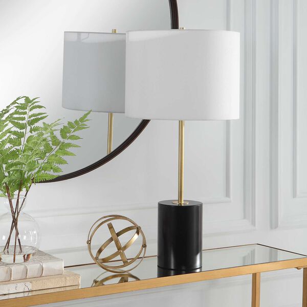 Selby Matte Black and Gold One-Light Table Lamp, image 3