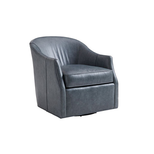 Ariana Gray Escala Leather Swivel Chair, image 1