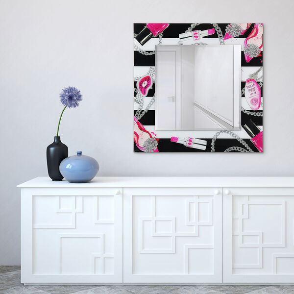 Essentials Pink 36 x 36-Inch Square Beveled Wall Mirror, image 4