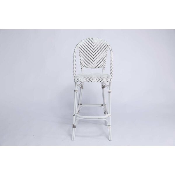 Sofie White and White with Cappuccino Dots Outdoor Bar Stool, image 7