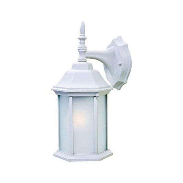 Craftsman 2 Textured White One-Light Outdoor Wall Mount with Frosted Glass, image 1