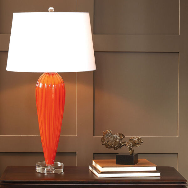 Orange Teardrop Glass Table Lamp, image 4