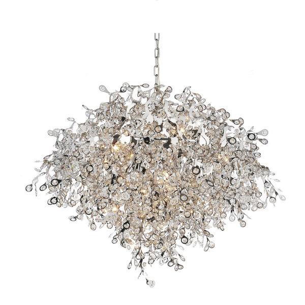 Flurry Chrome 17-Light Chandelier with K9 Clear Crystal, image 1