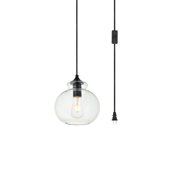 Destry Black Eight-Inch One-Light Plug-In Pendant, image 3