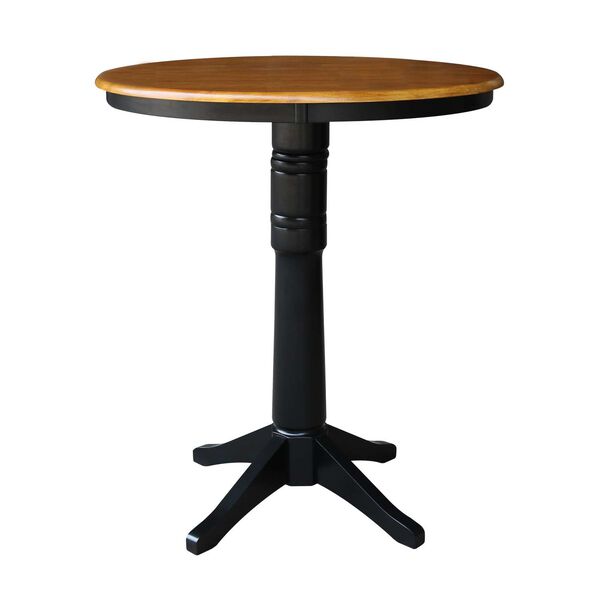 Black and Cherry Round Top Pedestal Table, image 1