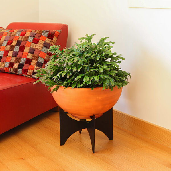 Norma II Burnt Sienna Planter with Flower Bowl, image 3