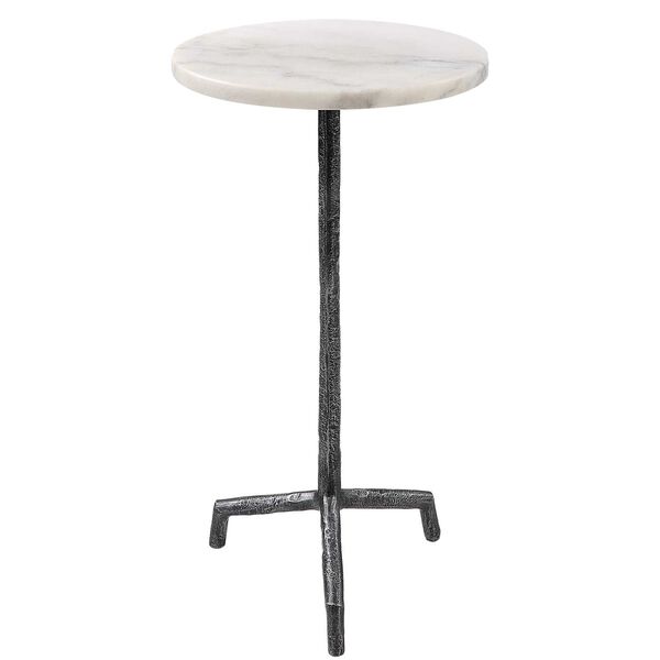 Puritan Rustic Aged Black and White Marble Drink Table, image 1