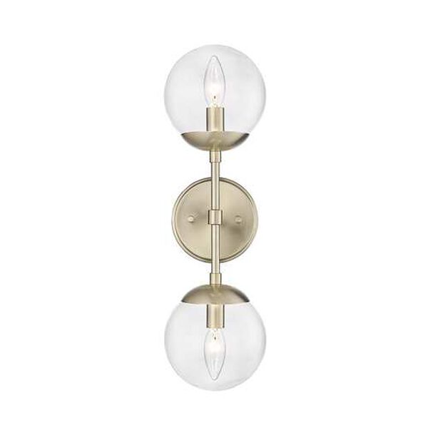 Avell Modern Gold Two-Light Wall Sconce, image 1
