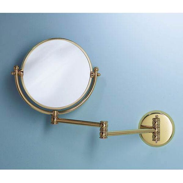 Premier Polished Brass Swing Arm Mirror, image 2