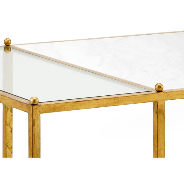 Directoire Antique Gold and White Coffee Table, image 2