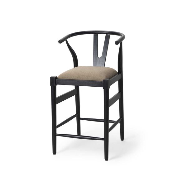 Trixie Gray Upholstered Seat Counter Stool, image 1