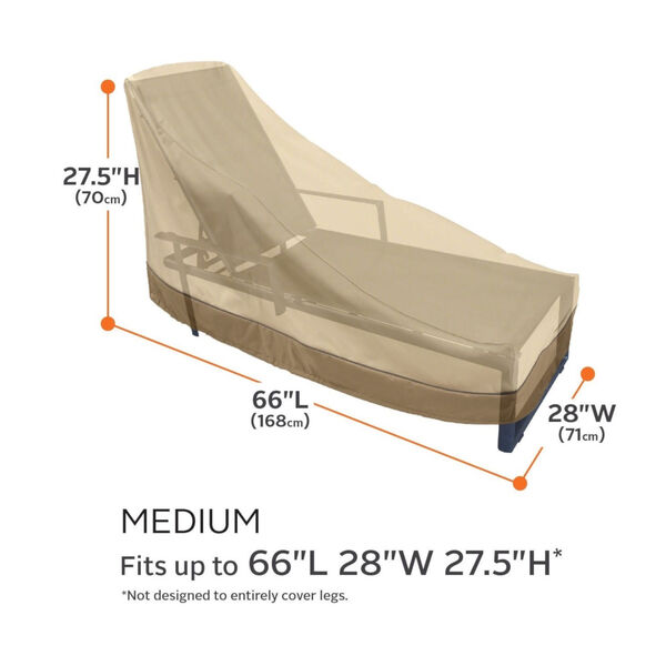 Ash Beige and Brown Patio Chaise Lounge Cover, Set of 2, image 4