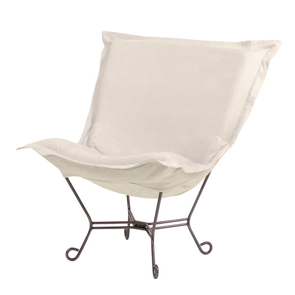 Sterling Sand 40-Inch Puff Chair with Titanium Frame, image 1