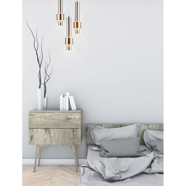 Reveal Satin Nickel and Satin Brass 3-Inch LED Pendant, image 2